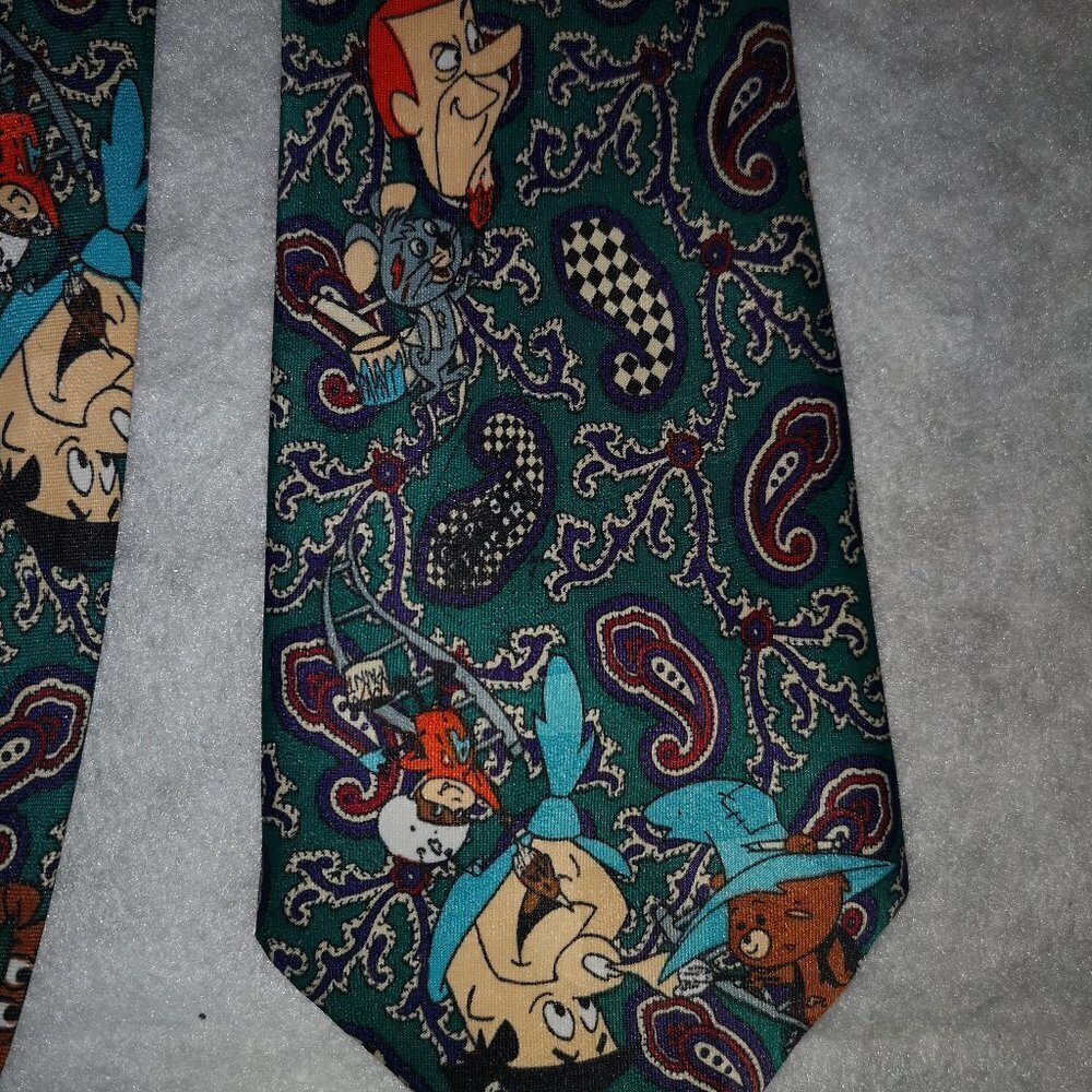 Vintage Cartoon Character Men's Hand Made in Korea Paisley Necktie